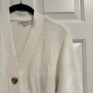 Madewell Women's Cream and White Cardigan